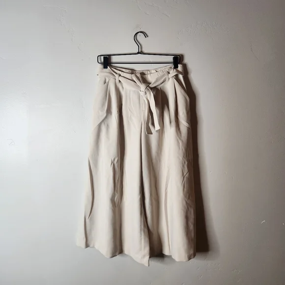 Anthropologie Mauve High Rise Tie Waist Culottes Size 2 - Picture 2 of 8